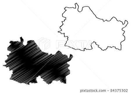 Echternach canton (Grand Duchy of Luxembourg, Administrative divisions) map vector illustration, scribble sketch Echternach map 84375302
