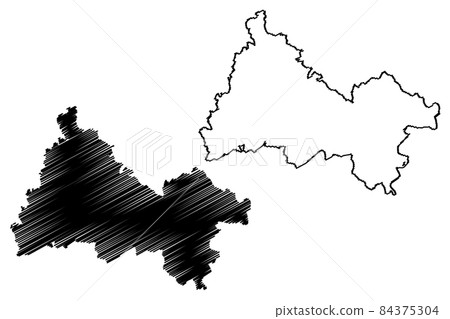 Diekirch canton (Grand Duchy of Luxembourg, Administrative divisions) map vector illustration, scribble sketch Diekirch map 84375304