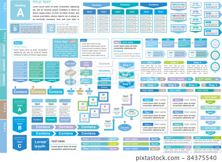 Catalog flyer headline template material set blue system 84375540