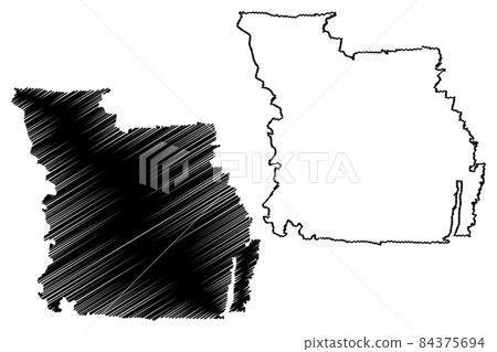 South Tangerang City (Republic of Indonesia, Java island) map vector illustration, scribble sketch City of South Tangerang map 84375694