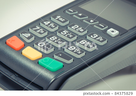 Payment terminal, credit card reader using for cashless paying Payment terminal, credit card reader using for cashless paying 84375829