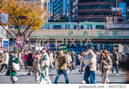 日本東京城市景觀 11 月· 震撼世界的抗疫苗超級新突變株。澀谷是個威脅的人= 28 日本東京城市景觀 11 月· 震撼世界的抗疫苗超級新突變株。澀谷是個威脅的人= 28 84375923