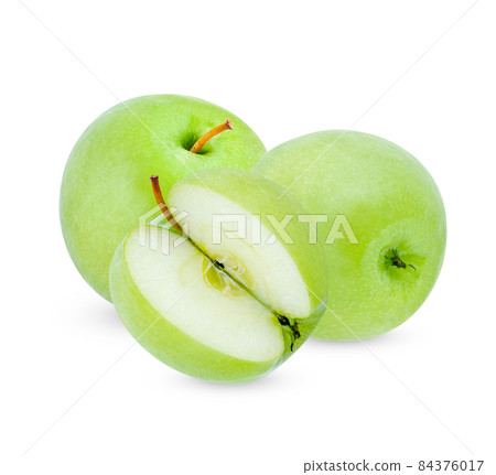 Fresh green apple isolated on white background Fresh green apple isolated on white background 84376017