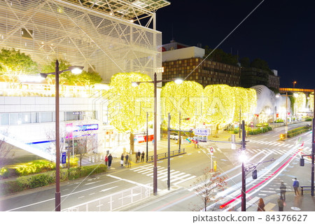 Scenery around Futakotamagawa Station at night Scenery around Futakotamagawa Station at night 84376627