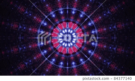 3d illustration with glowing neon ornament in... - Stock Illustration ...