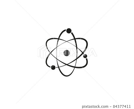 Atom, science, molecule, nucleus icon. Vector illustration. Flat design. 84377411