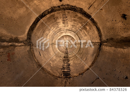 Dark Endless concrete tunnel underground Dark Endless concrete tunnel underground 84378326