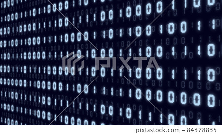 3D background of random 0 and 1 binary code (blue) 84378835
