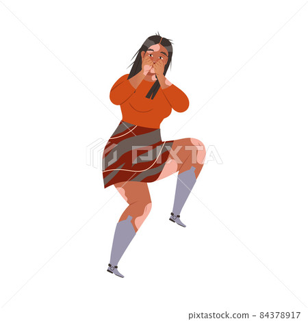 Woman Character Afraid of Something Feeling Scared and Terrified Shaking with Fear Vector Illustration Woman Character Afraid of Something Feeling Scared and Terrified Shaking with Fear Vector Illustration 84378917
