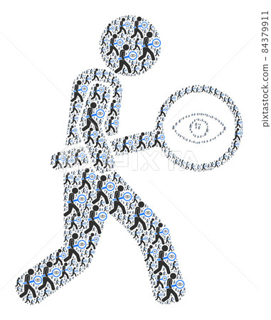 Zoom Glass Auditor Recursive Mosaic of Self Items - Stock Illustration ...