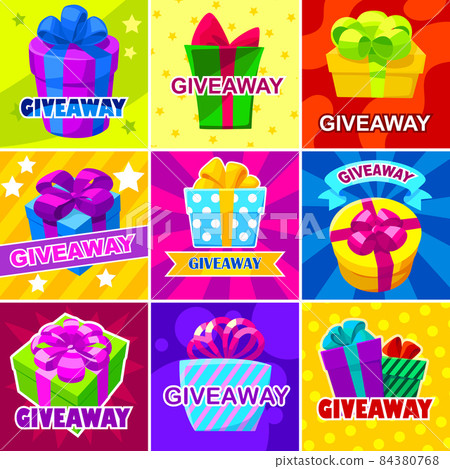 Giveaway winner gift. Free give away wrapped...-插圖素材 [84380768] - PIXTA圖庫