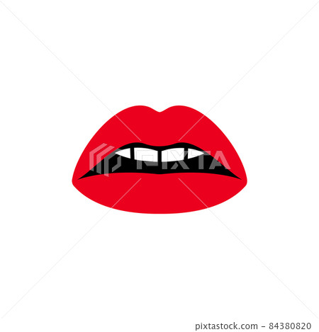 Sexy woman red lips, female open beauty mouth 84380820