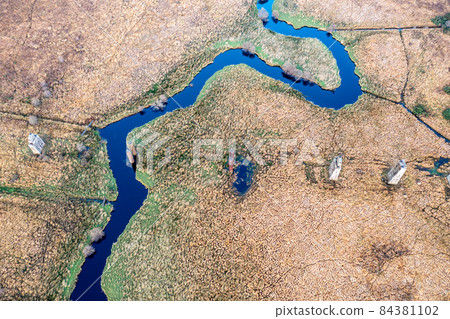 Aerial view of the Owencarrow Railway Viaduct by Creeslough in County Donegal - Ireland 84381102