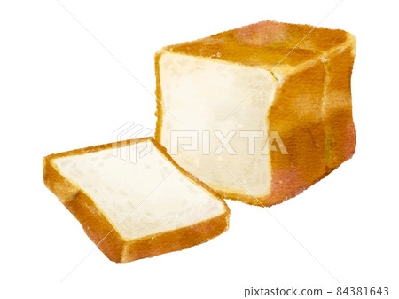 Watercolor style illustration set of delicious bread Watercolor style illustration set of delicious bread 84381643