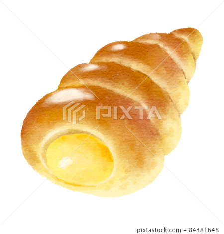 美味奶油短號的水彩風格插圖 84381648