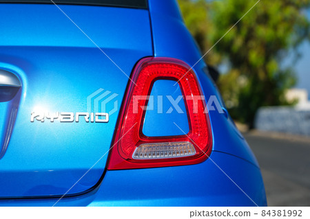 A car with a hybrid engine. Modern technology. Eco Friendly Transport. 84381992