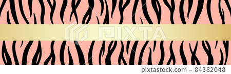 Tiger pattern and golden ribbon background: 2022 zodiac / tiger pattern background material-pink-wide size 84382048