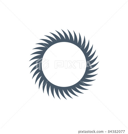 Abstract circular sun tattoo, sharp rays. Stock vector illustration isolated on white background 84382077