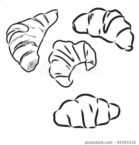 Croissant Doodle, a hand drawn vector doodle... - Stock Illustration ...
