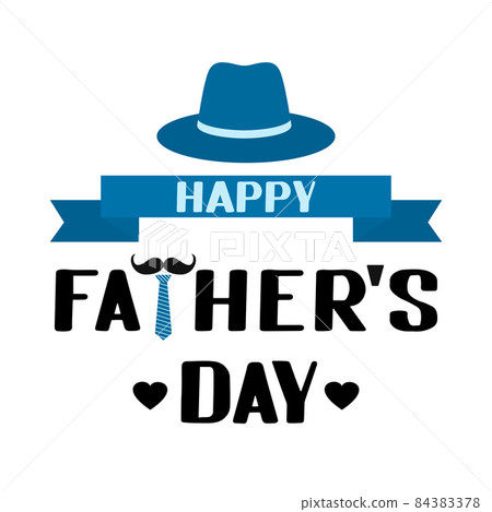 Happy Father s Day lettering with hat, mustache... - Stock Illustration ...