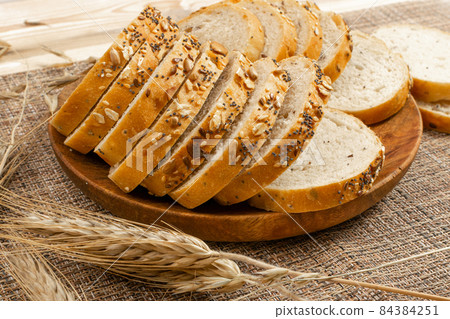 Homemade Sourdough Bread Loaf Slices Homemade Sourdough Bread Loaf Slices 84384251