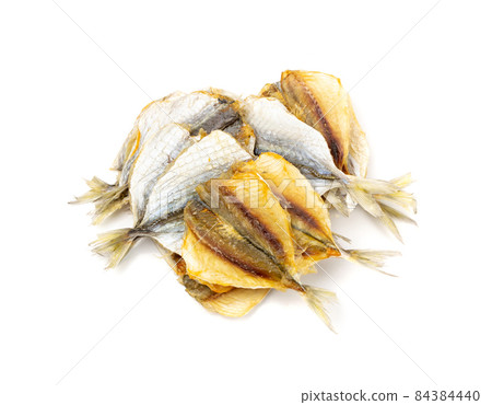 Dried Fish Isolated, Dry Salted Seafood Snack, Stockfish, Beer Snacks 84384440