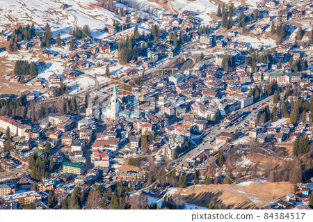 Cortina d'Ampezzo winter town view 84384517