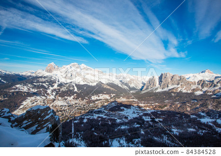 Dolomities winter mountains ski resort 84384528