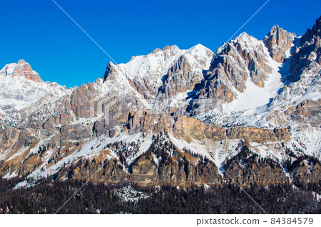 Dolomities winter mountains ski resort 84384579