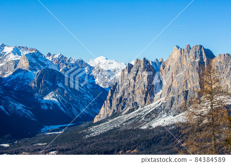 Dolomities winter mountains ski resort 84384589