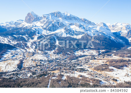 Cortina d'Ampezzo winter town view 84384592