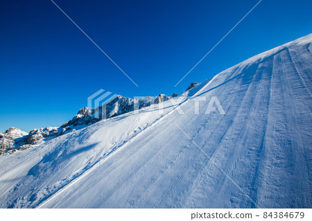 Dolomities winter mountains ski resort 84384679
