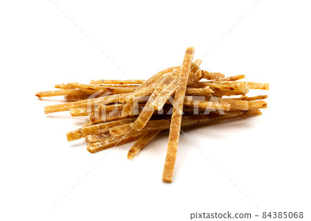 Dried Fish Isolated, Dry Salted Seafood Snack, Stockfish, Beer Snacks 84385068