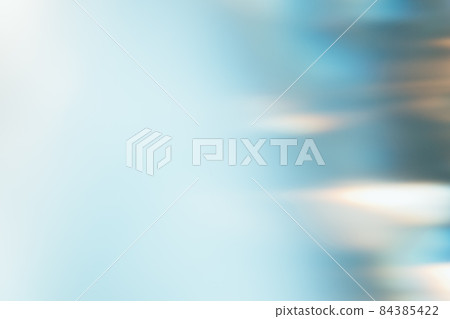 Light flare filter. Blur glow overlay. Sunlight reflection. Bokeh radiance. Defocused blue white orange color gradient texture abstract background. 84385422