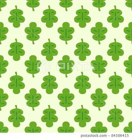 Flat vector background with oak leaves on light green background. Seamless summer pattern design for wallpapers, fabric, apparel and home decor Flat vector background with oak leaves on light green background. Seamless summer pattern design for wallpapers, fabric, apparel and home decor 84386415