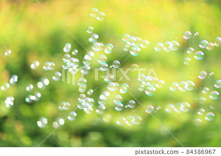 The rainbow bubbles from the bubble blower The rainbow bubbles from the bubble blower 84386967
