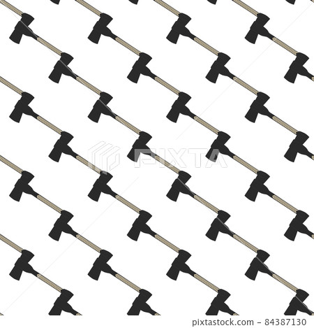 Illustration on theme pattern steel axes with wooden handle Illustration on theme pattern steel axes with wooden handle 84387130