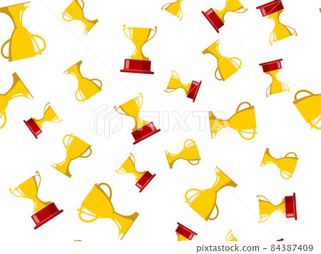 Pattern with the golden cup sport or business award vector illustration 84387409