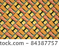 3D illustration background of rolls and sushi top view 84387757