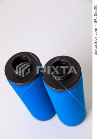 Air filters for a compressor with foam rubber, on a white backgroun 84388000