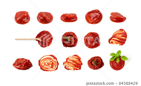 Ketchup Splash or Tomato Sauce Blob Isolated Ketchup Splash or Tomato Sauce Blob Isolated 84388429