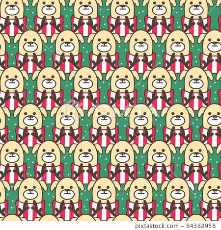 Cute deer with a scarf. Vector Christmas and New Year background. Seamless pattern with winter deer. Vector Cute deer with a scarf. Vector Christmas and New Year background. Seamless pattern with winter deer. Vector 84388958