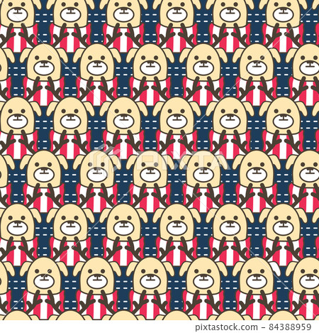 Cute deer with a scarf. Vector Christmas and New Year background. Seamless pattern with winter deer. Vector Cute deer with a scarf. Vector Christmas and New Year background. Seamless pattern with winter deer. Vector 84388959