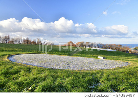 Photographing the scenery of the World Heritage Kitakogane Shell Mound in Date City, Hokkaido in late autumn Photographing the scenery of the World Heritage Kitakogane Shell Mound in Date City, Hokkaido in late autumn 84389497