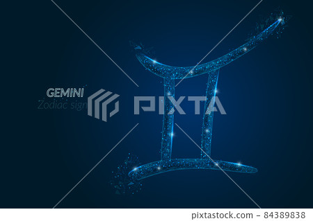 Abstract futuristic image of gemini zodiac... - Stock Illustration ...