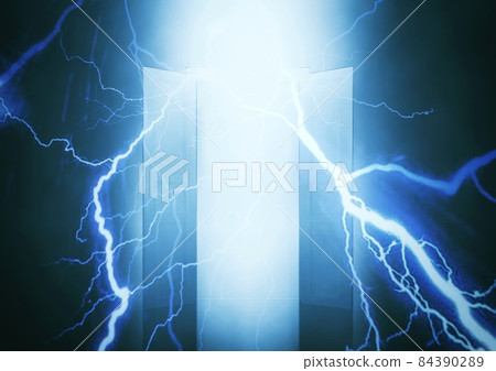 Lightning falls on the opened door Lightning falls on the opened door 84390289