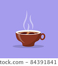 Flat hot brown coffee cup mockup steam icon vector 84391841