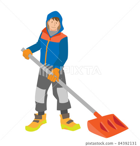 一個人用鏟子鏟雪 一個人用鏟子鏟雪 84392131