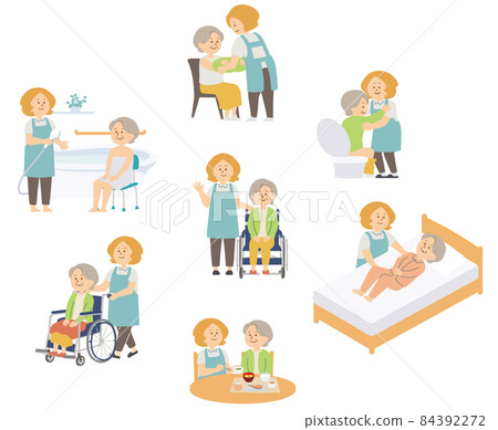 老年護理的插圖 84392272