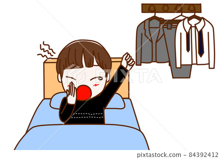 <前> 一個太困在床上打哈欠的男學生 84392412